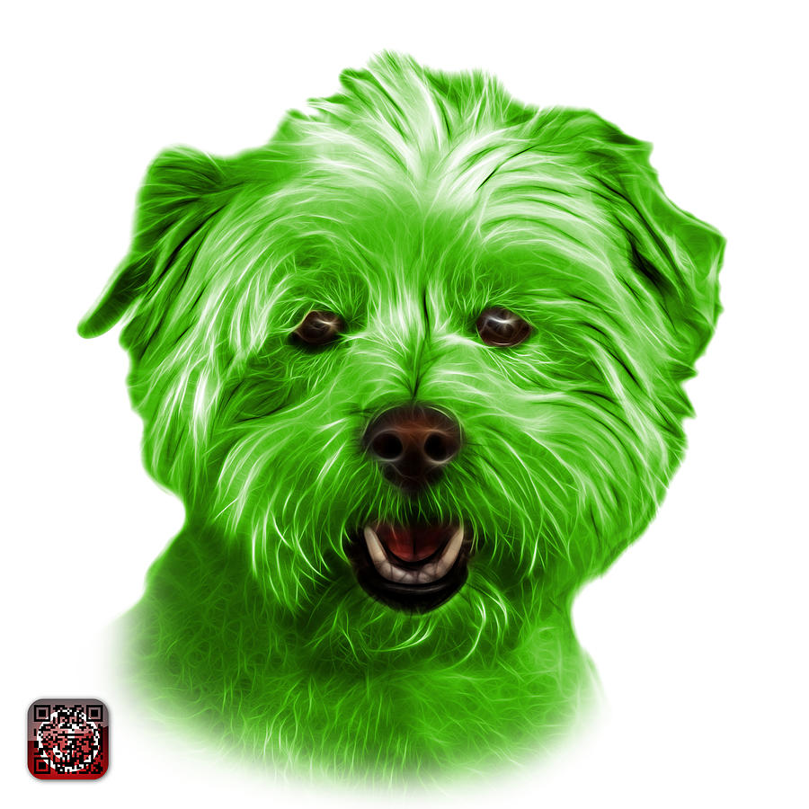 Green West Highland Terrier Mix - 8674 - WB Mixed Media by James Ahn