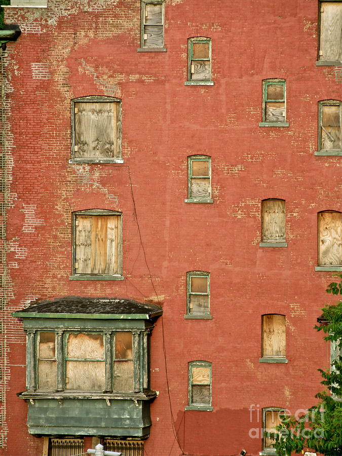 Green Window Red Brick Photograph by Maritza Melendez