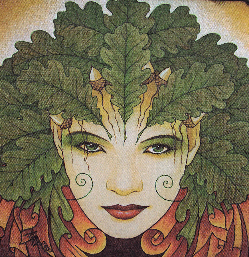 Pagan Painting - Green Woman by Yuri Leitch