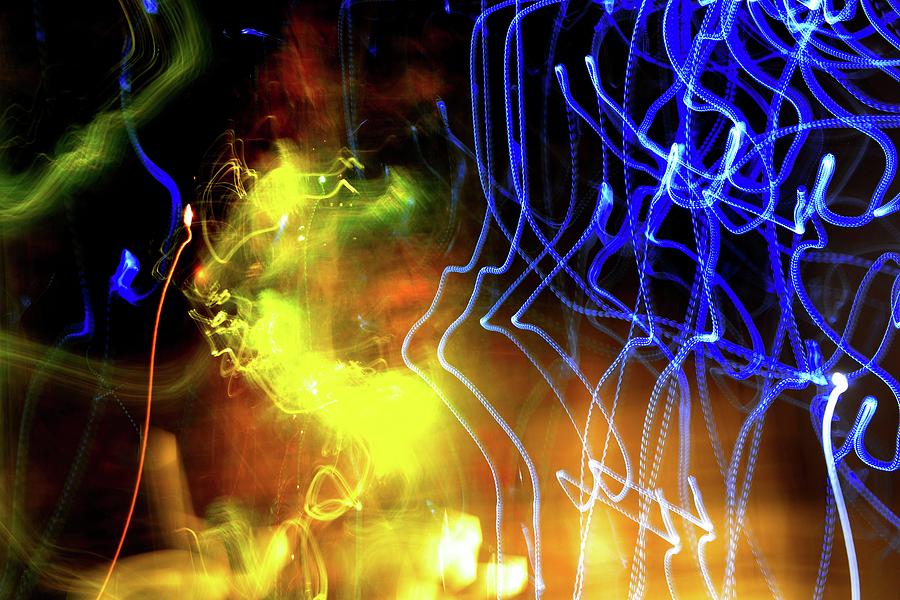 Green Yellow and Blue Lights  Digital Art by Lyle Crump