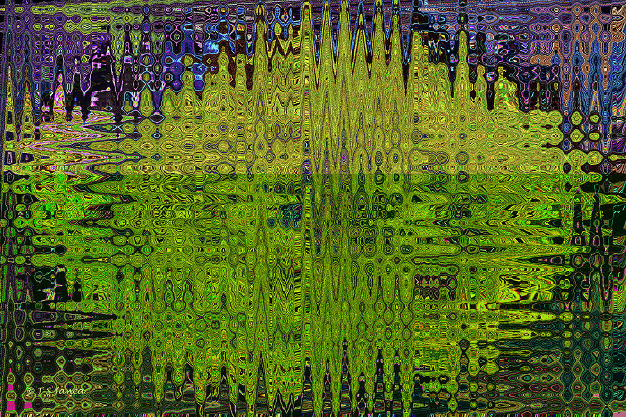 Green Yellow Blotch Abstract Digital Art by Tom Janca