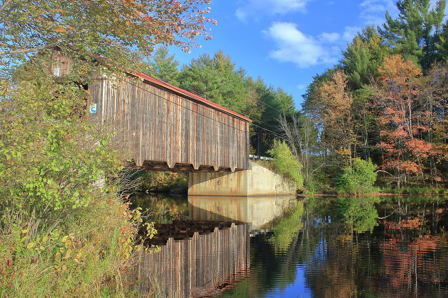 Greenfield Covered Bridge and Contocook River Photograph by John Burk