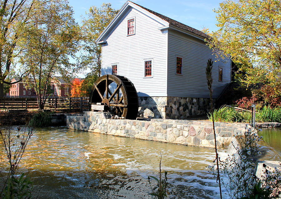 Fall Mixed Media - Greenfield Village Stoney Creek Sawmill in Dearborn Michigan by Design Turnpike
