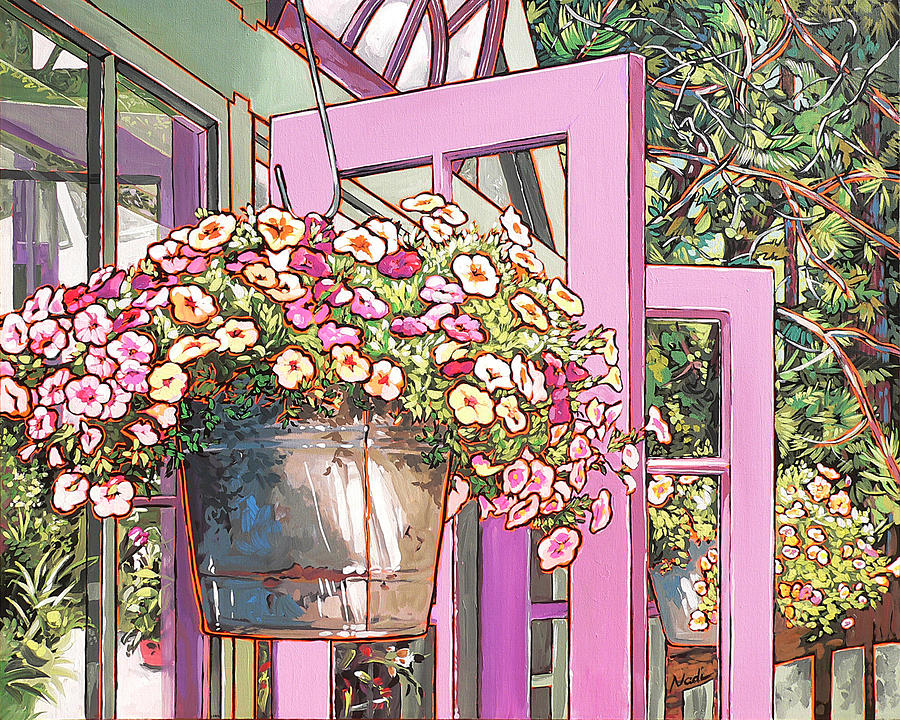 Greenhouse Doors Painting by Nadi Spencer