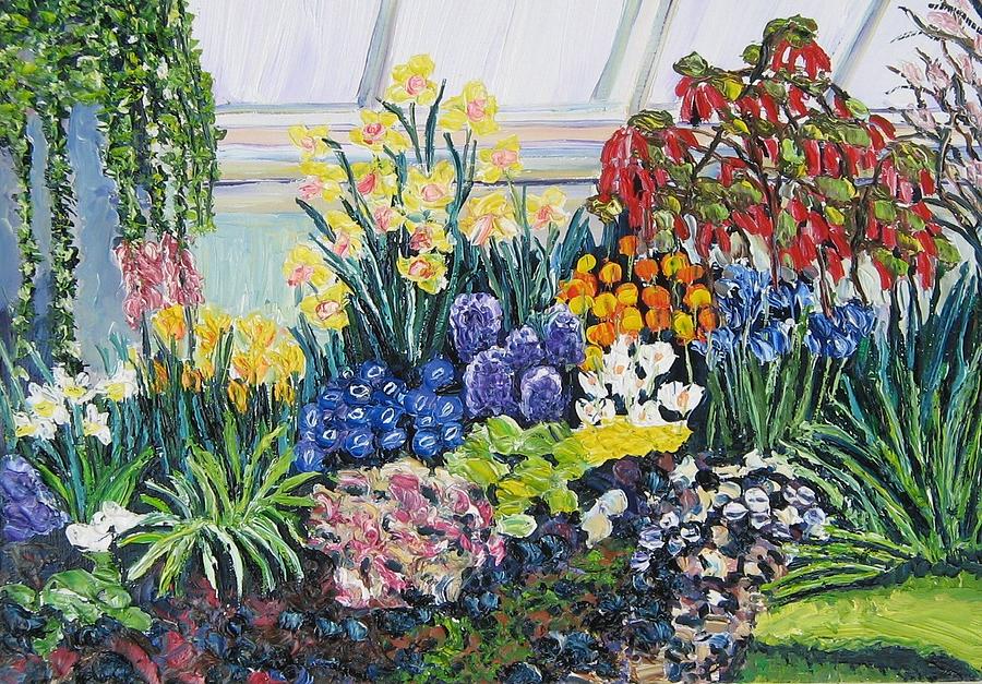 Greenhouse Flowers Painting by Richard Nowak