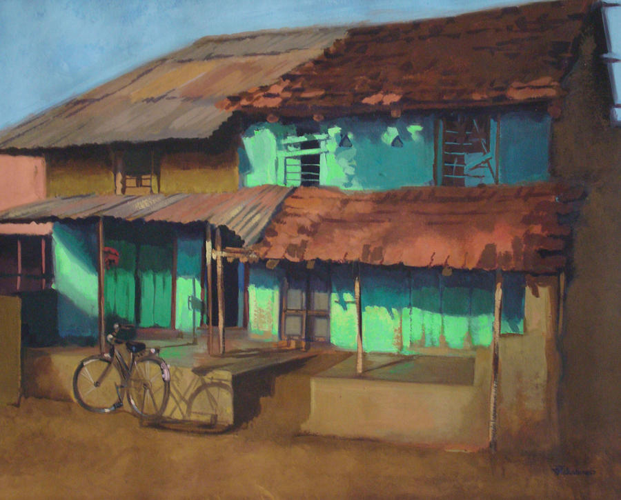 Landscape Painting - Greenhouse by Sangeeta Takalkar