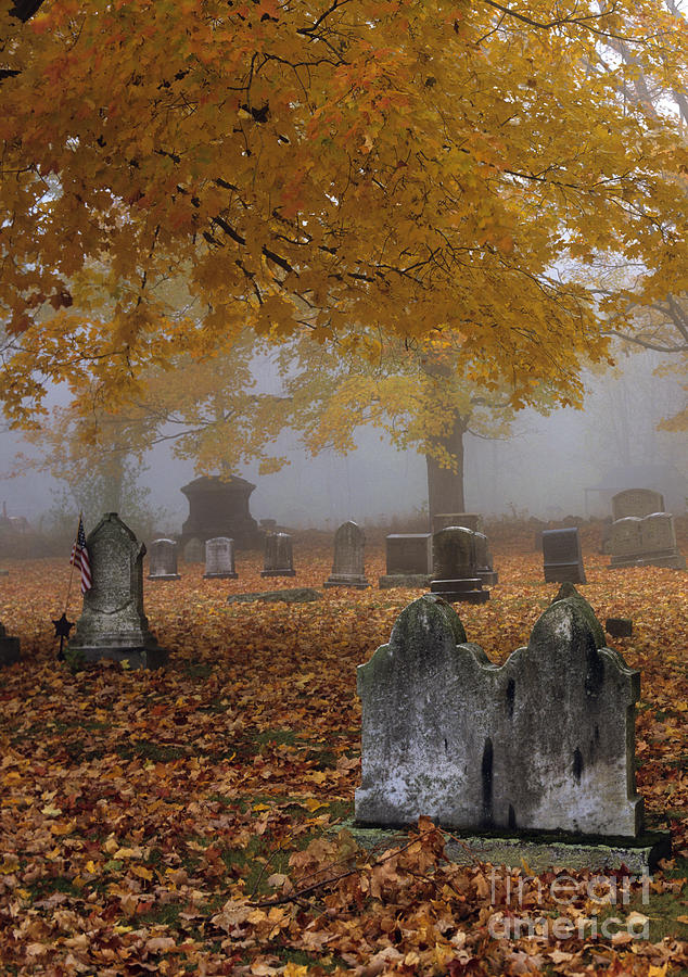 Fall Photograph - Greenlawn Cemetery - Mount Vernon New Hampshire by Erin Paul Donovan