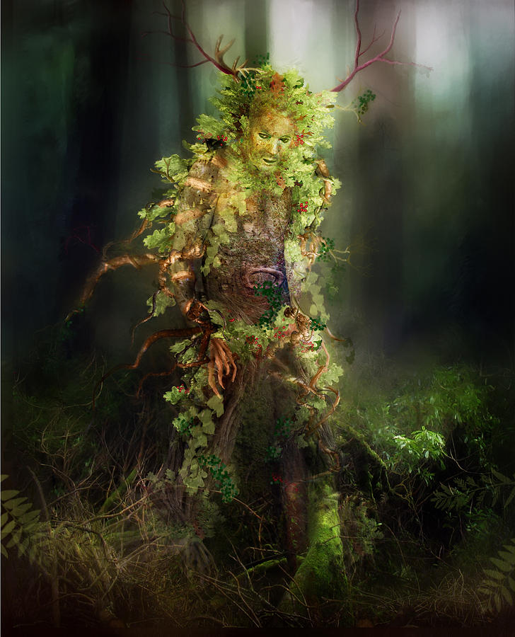 Tree Digital Art - Greenman by Karen Howarth