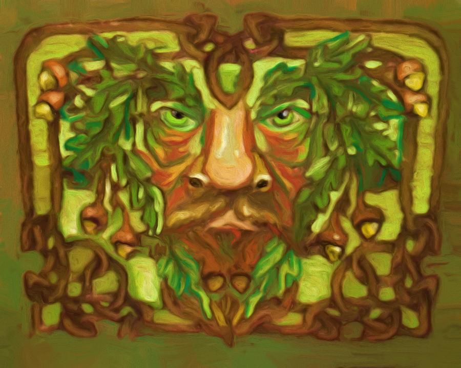 Greenman Painting by Shelley Bain