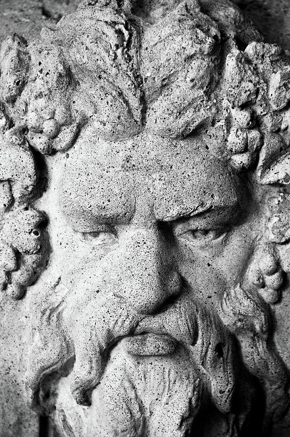 Architecture Photograph - Greenmans face in stone by Claire Smith