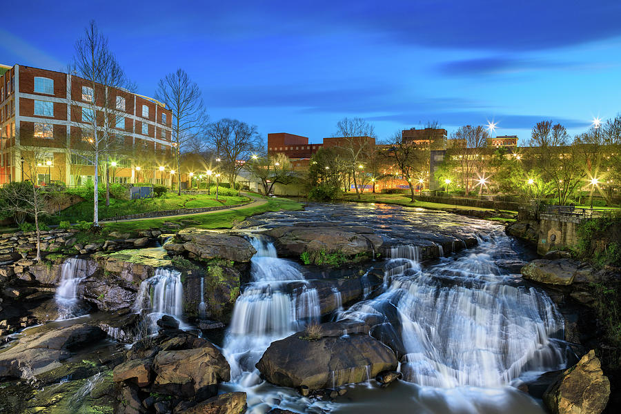 Greenville SC Reedy River Waterfalls Photograph by Carol VanDyke