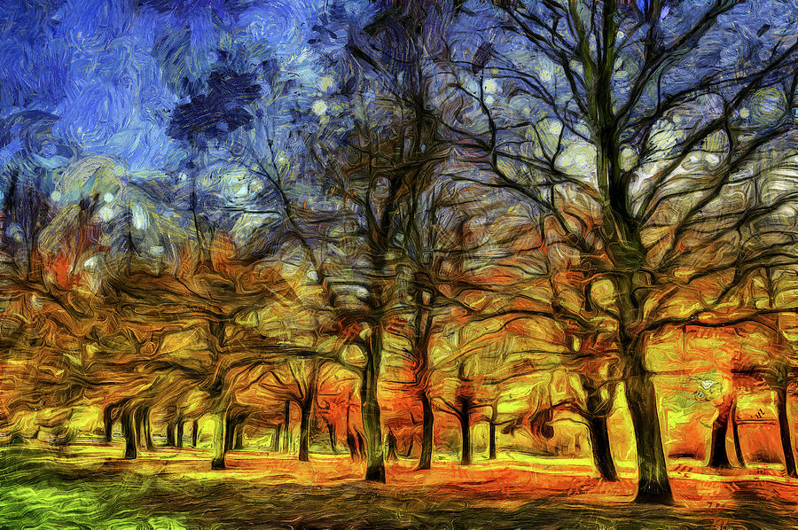 Greenwich Park London Van Gogh Mixed Media by David Pyatt