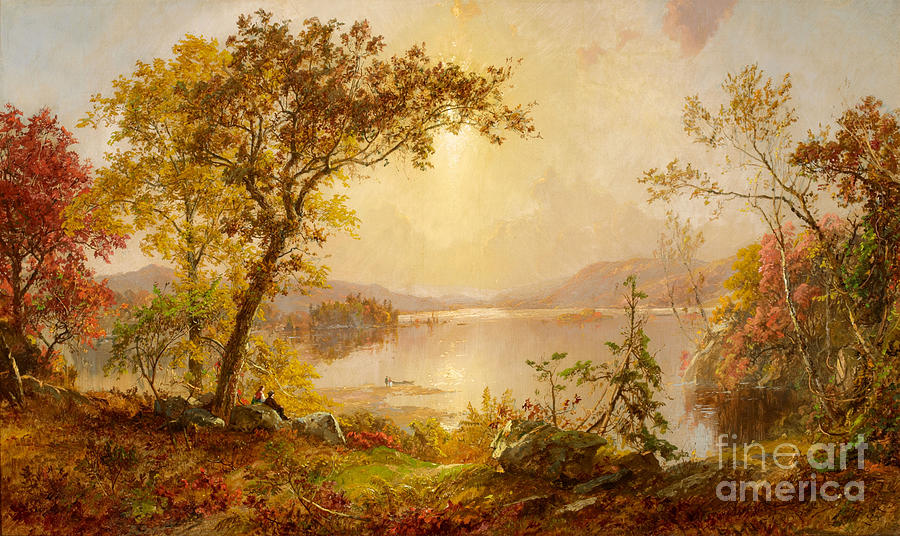 Greenwood Lake Autumn  Painting by MotionAge Designs