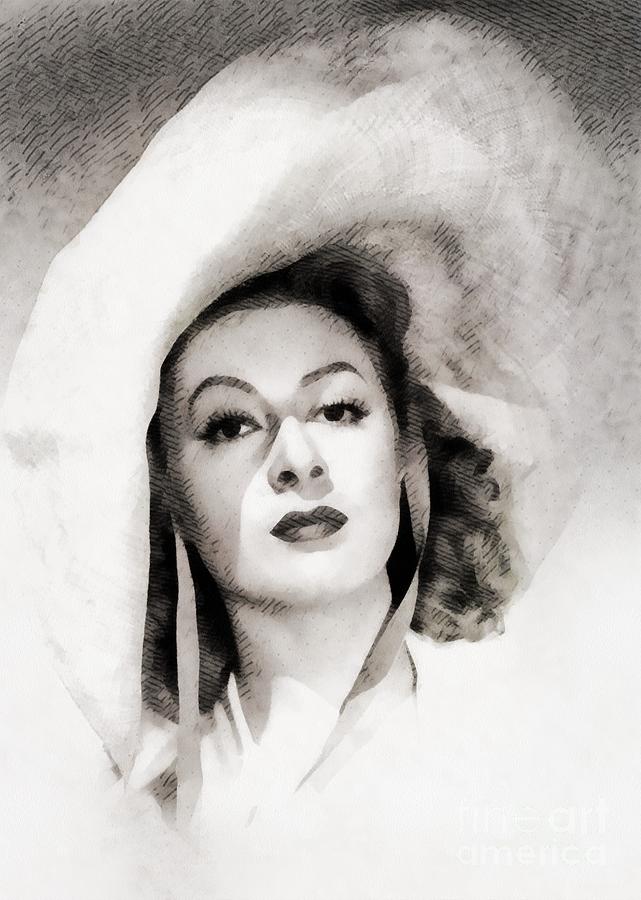Hollywood Painting - Greer Garson, Vintage Actress by John Springfield by Esoterica Art Agency