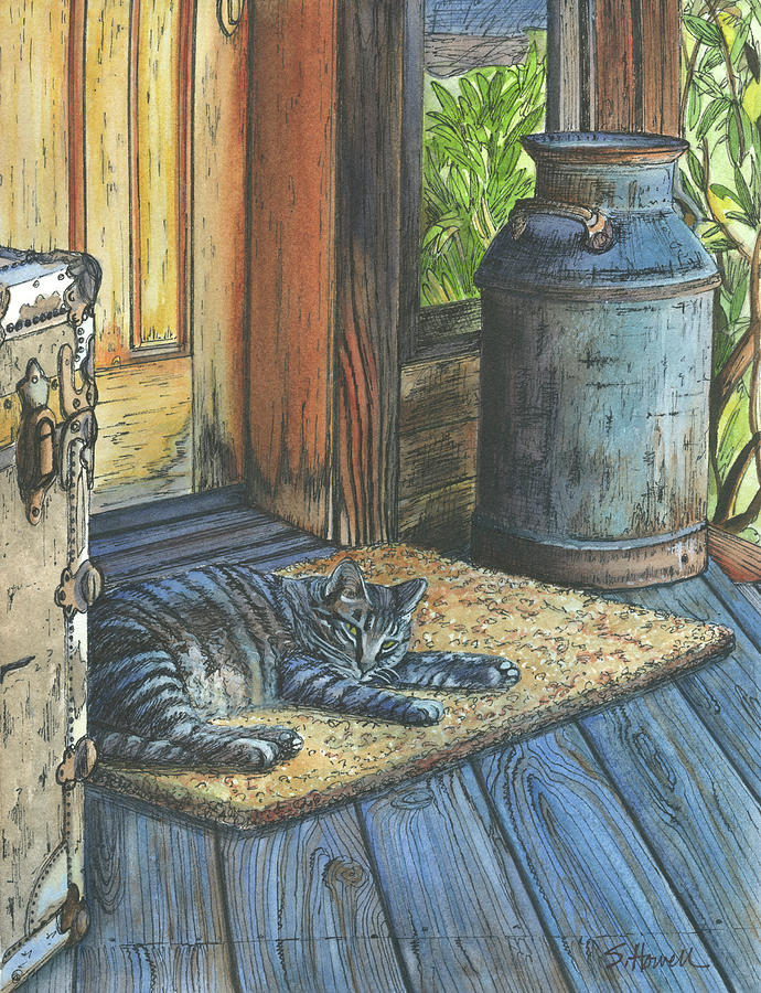 Greeter at the Front Door #2 Painting by Sandi Howell