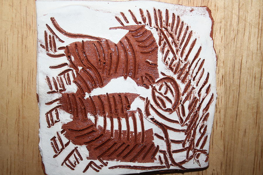 Greeting 1 - tile Ceramic Art by Gloria Ssali