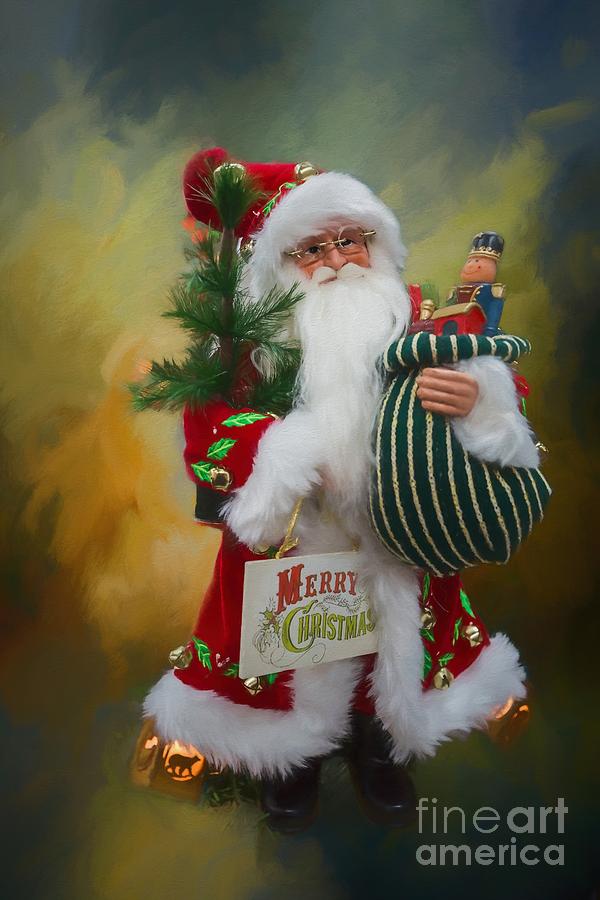 Santa Claus Photograph - Greeting Card for Christmas by Eva Lechner