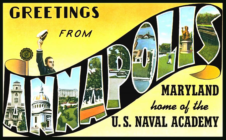 Greetings From Annapolis Maryland Photograph by Vintage Collections Cites and States