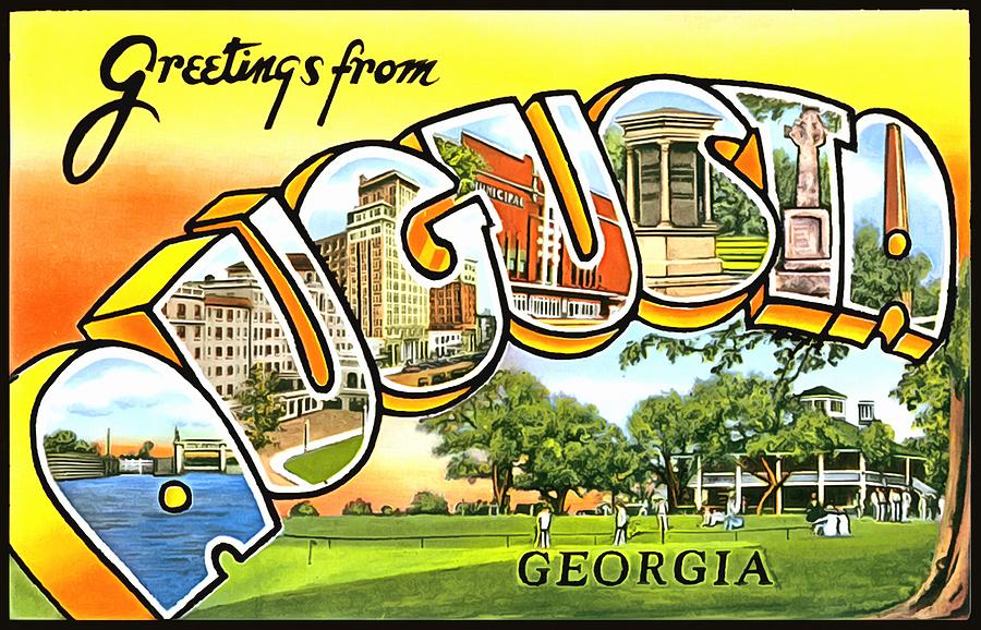 Greetings From Augusta Georgia Photograph by Vintage Collections Cites and States