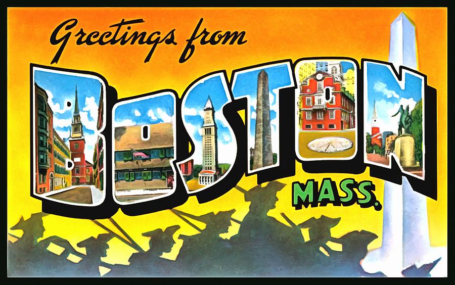 Greetings From Boston Massachusetts Photograph by Vintage Collections Cites and States