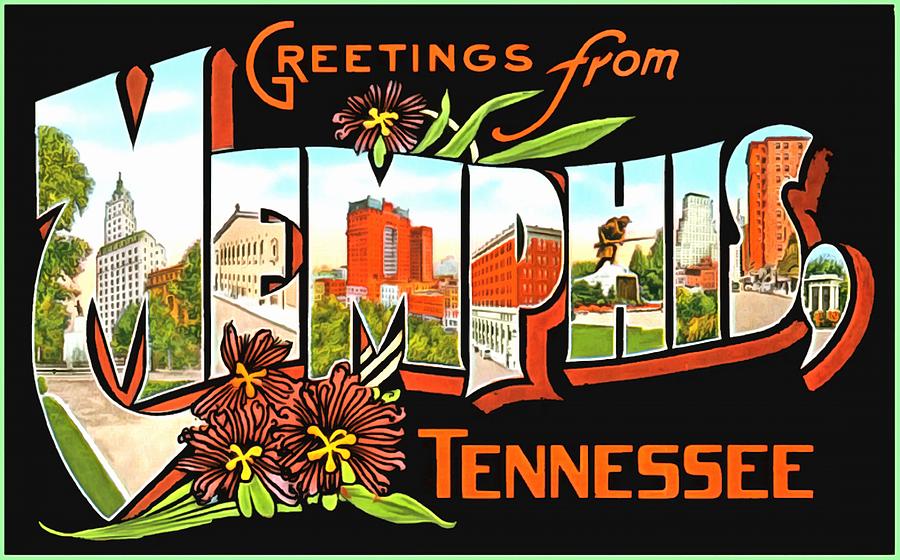 Greetings From Memphis Tennessee Photograph by Vintage Collections Cites and States