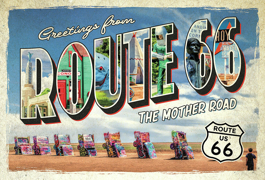 Greetings from Route 66 Painting by Christopher Arndt