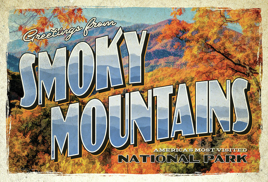 Greetings From Smoky Mountains National Park Painting by Christopher Arndt