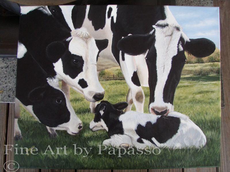 Cow Painting - Greetings by Kathie Papasso
