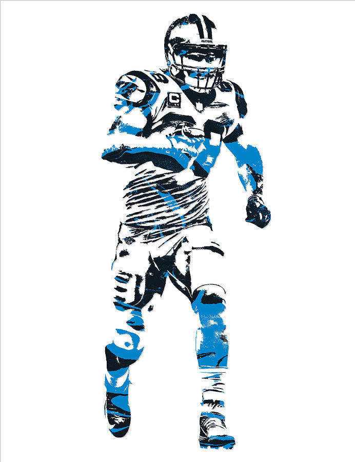 Christian McCaffrey CAROLINA PANTHERS WATERCOLOR STROKES PIXEL ART 1 Tote  Bag by Joe Hamilton - Pixels Merch