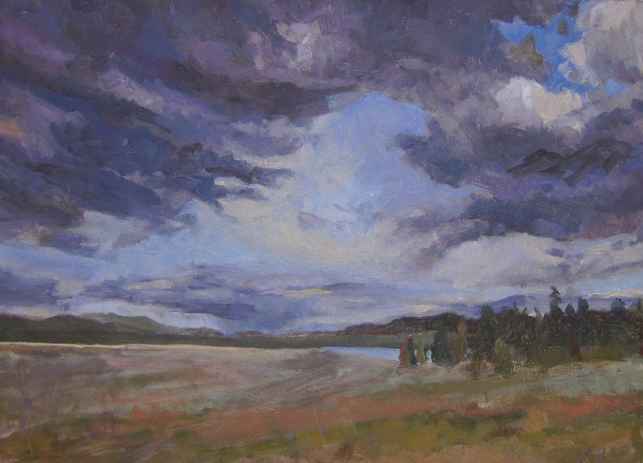 Gregg-claussen-afternoon-storm-lake-yellowstone Painting by Gregg ...