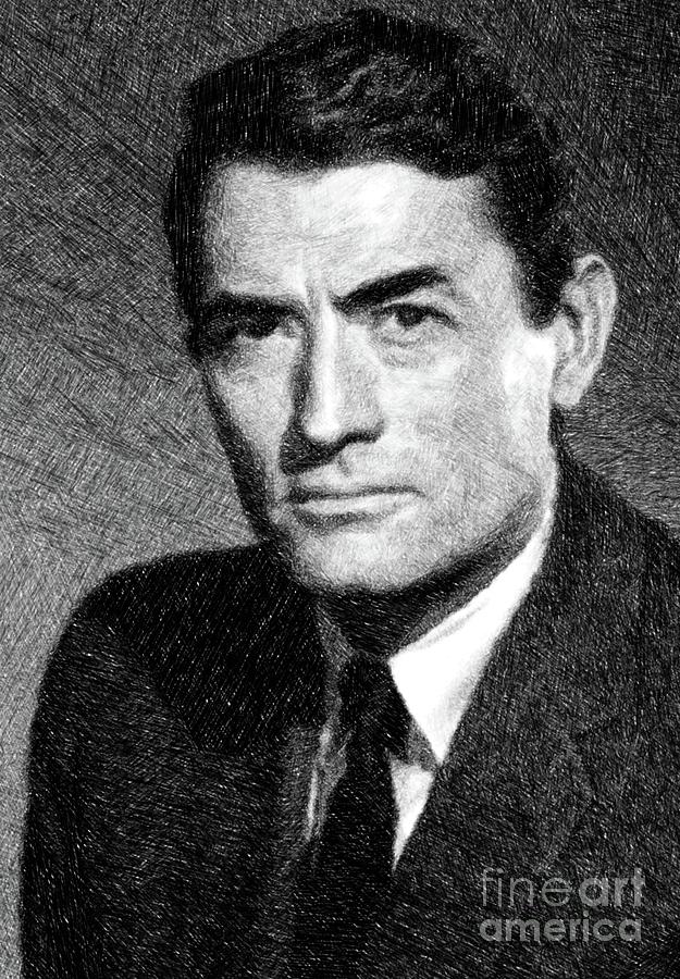 Gregory Peck, Vintage Actor By Js Drawing