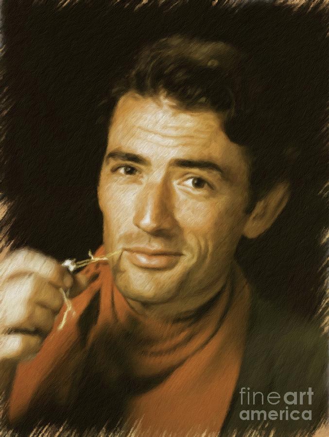 Gregory Peck, Vintage Actor Painting by Esoterica Art Agency