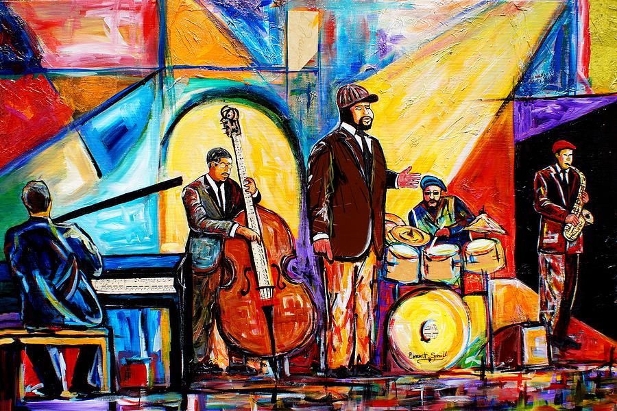 Gregory Porter And Band Painting by Everett Spruill