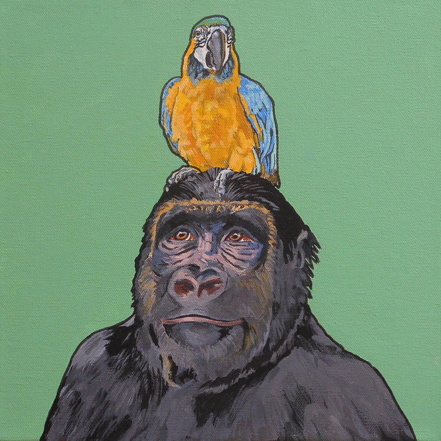 Gregory the Gorilla Painting by Sharon Cromwell