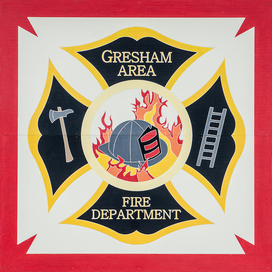 Axe Photograph - Gresham Area Fire Department  Barn Quilt by Susan McMenamin
