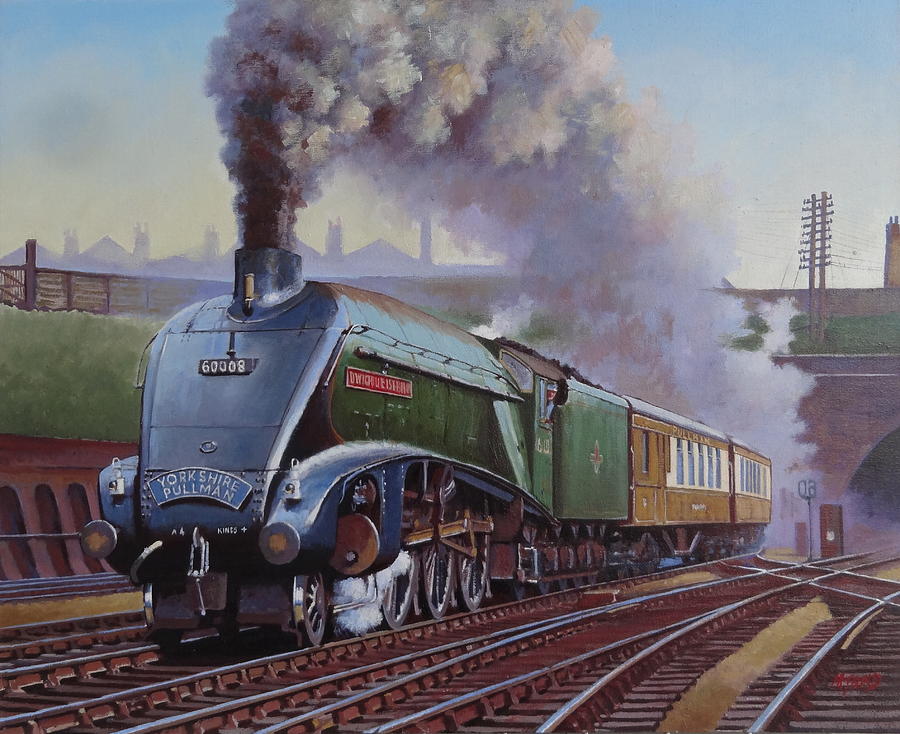 Steam Painting - Gresley Pacific A4 class. by Mike Jeffries