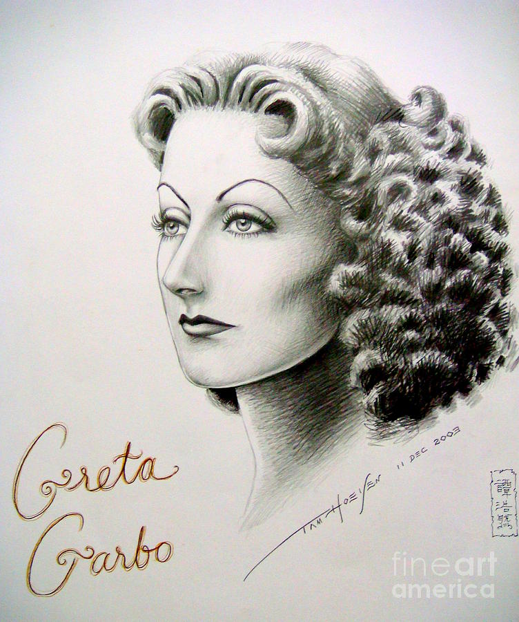 Greta Garbo Drawing by Hoe Yen Tam