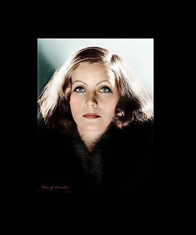 Greta Garbo MGM Publicity photo c.1930 color added Photograph by David Lee Guss