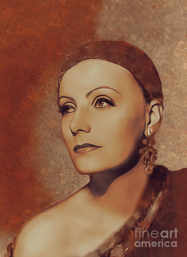 Hollywood Painting - Greta Garbo, Movie Legend by Esoterica Art Agency