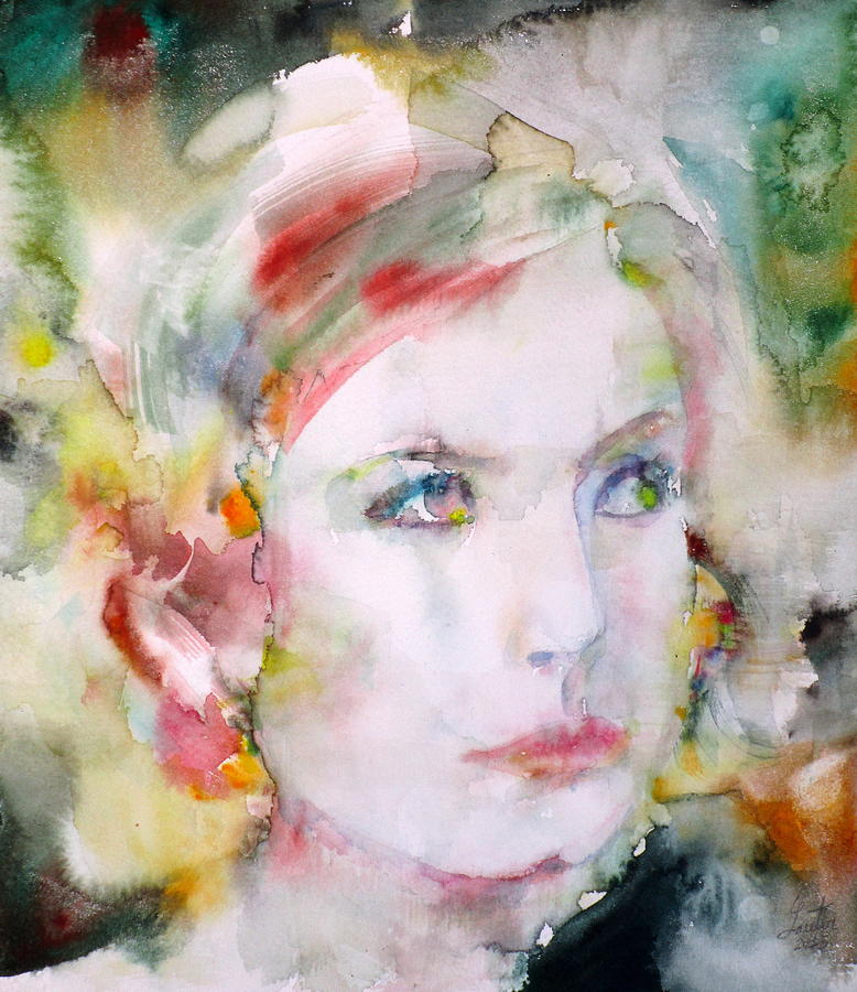 GRETA GARBO - watercolor portrait.3 Painting by Fabrizio Cassetta