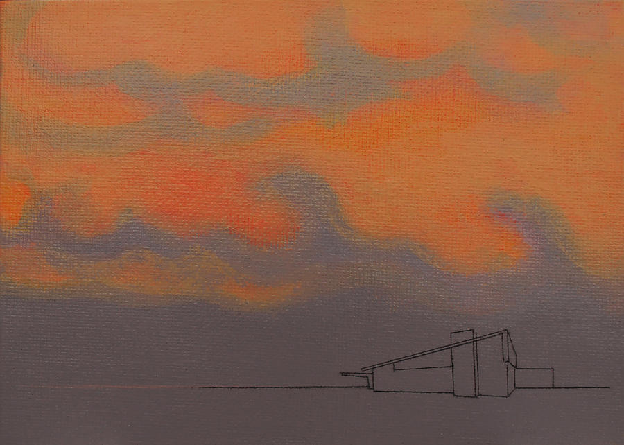 Grey Alexander orange Sky Painting by Stan  Magnan