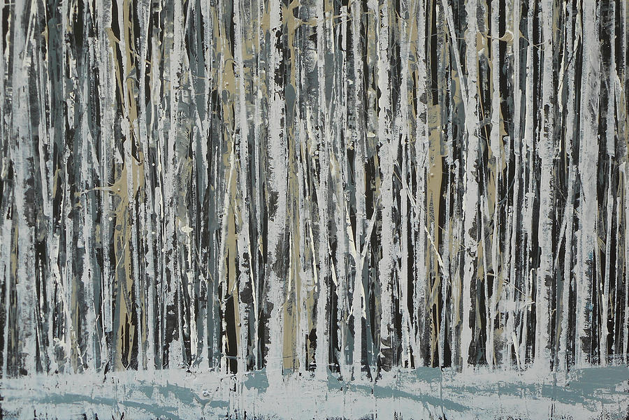 Grey Aspens Painting by Rhodes Rumsey