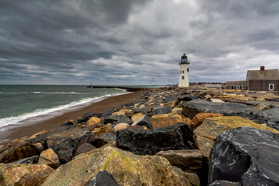 Grey Day At Scituate Lighthouse Photograph