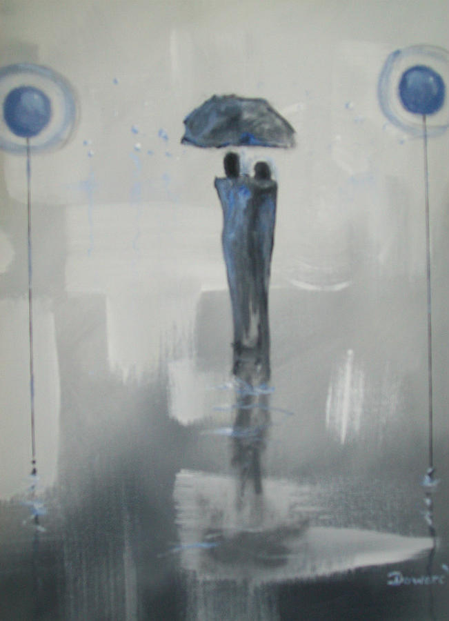 Grey Day Romance Painting by Raymond Doward