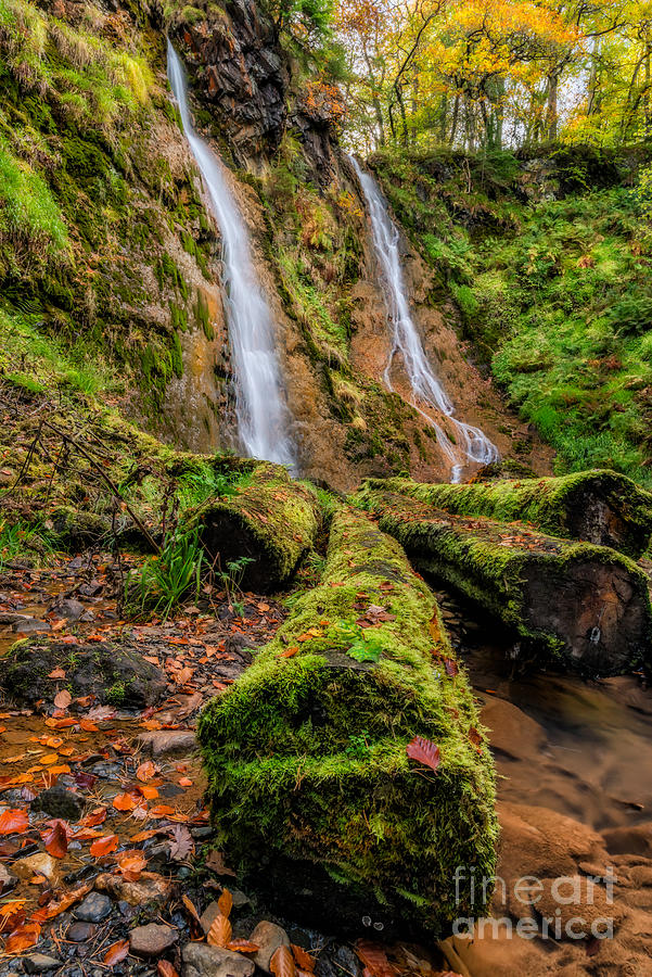 Snowdonia National Park Photograph - Grey Mares Tail Waterfall by Adrian Evans