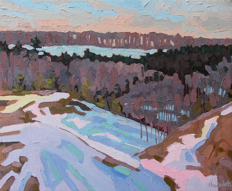 Grey Moraine Afternoon Painting by Phil Chadwick