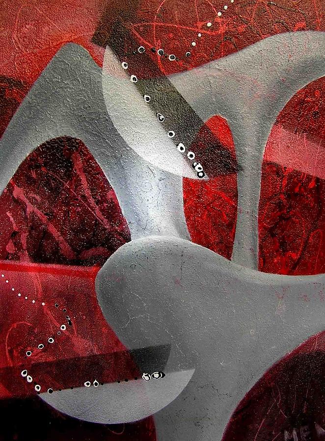 Abstract Painting - Grey Object by Evguenia Men Abstract Painting - Grey Object by Evguenia Men