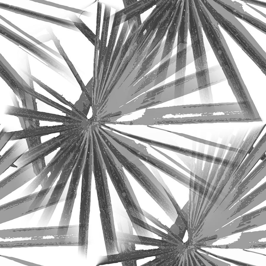 Grey on White Tropical Vibes  Beach Palmtree Vector Digital Art by Taiche Acrylic Art