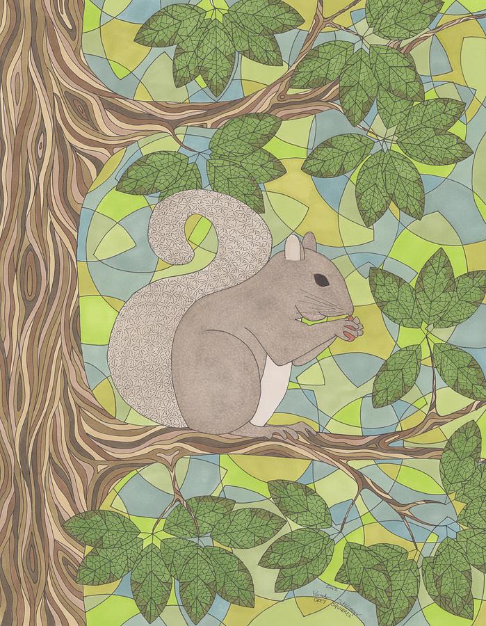 Grey Squirrel Drawing by Pamela Schiermeyer