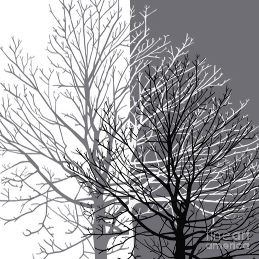 Grey Trees Digital Art by Antinoro pixel Prints